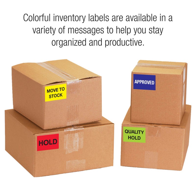 Tape Logic Label  'Quarantine'  2 x 3'  L x W  Fluorescent Red  Roll of 500 Stickers  for Inventory Control and Warehouse Organization - Image 3